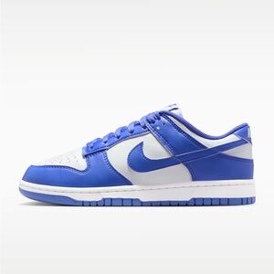 Nike Low Dunk Sneakers in White and Royal Blue